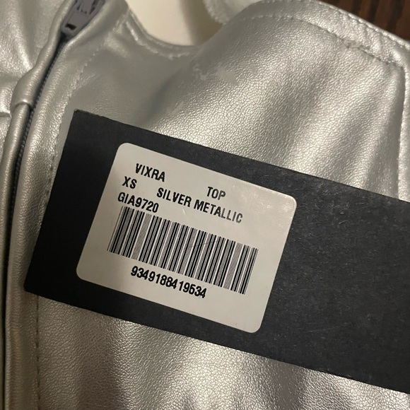 NWT IAMGIA SILVER METALLIC VIXRA CORSET TOP XS - Picture 3 of 4